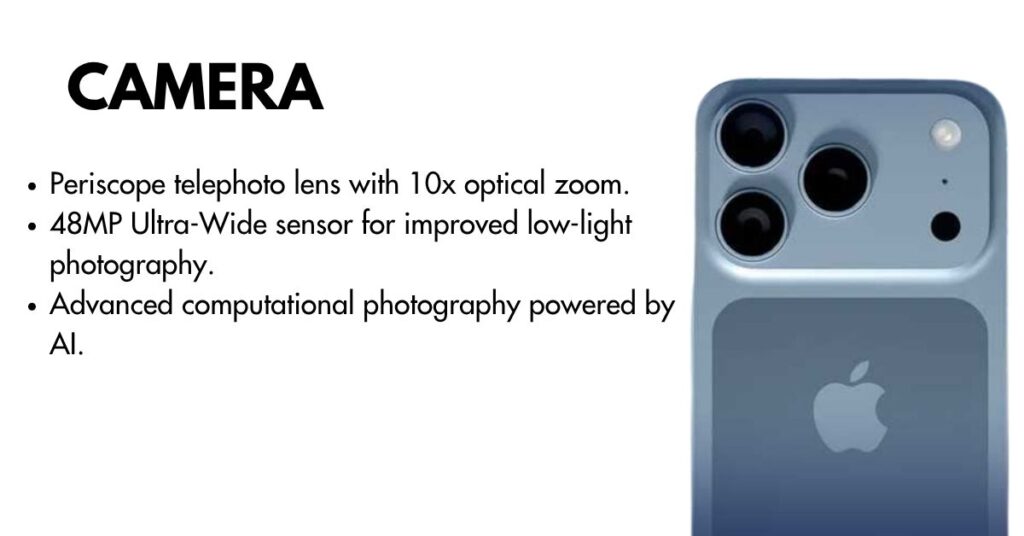 Close-up view of iPhone 17 Pro Max triple-lens camera with advanced AI features